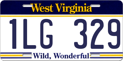 WV license plate 1LG329