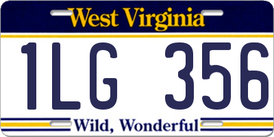 WV license plate 1LG356