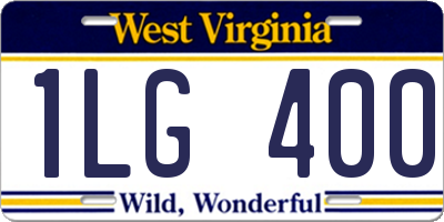 WV license plate 1LG400