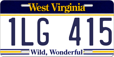 WV license plate 1LG415