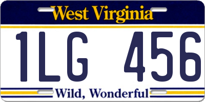 WV license plate 1LG456