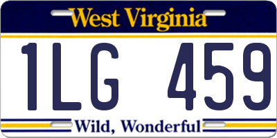 WV license plate 1LG459