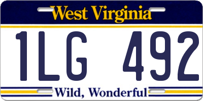 WV license plate 1LG492