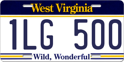 WV license plate 1LG500
