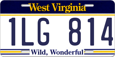 WV license plate 1LG814