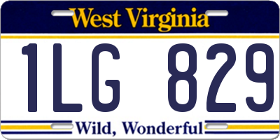 WV license plate 1LG829