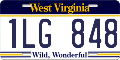 WV license plate 1LG848