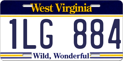 WV license plate 1LG884