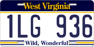 WV license plate 1LG936