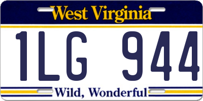 WV license plate 1LG944