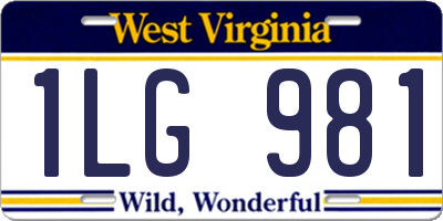 WV license plate 1LG981