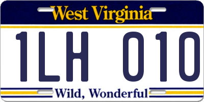 WV license plate 1LH010