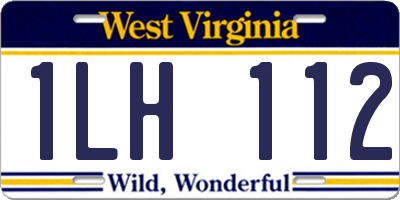 WV license plate 1LH112