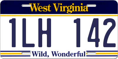 WV license plate 1LH142