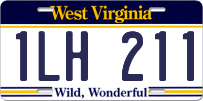 WV license plate 1LH211