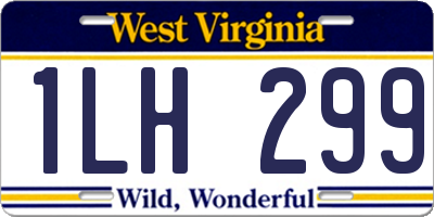WV license plate 1LH299