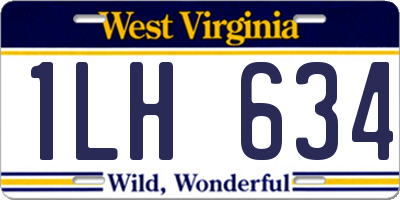 WV license plate 1LH634