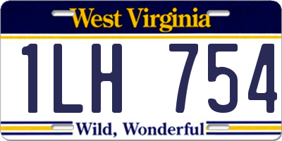 WV license plate 1LH754