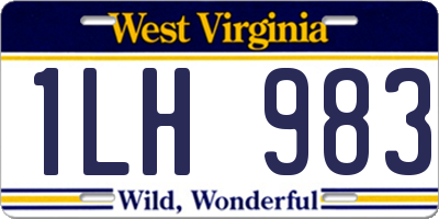 WV license plate 1LH983