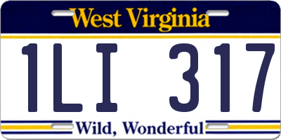 WV license plate 1LI317