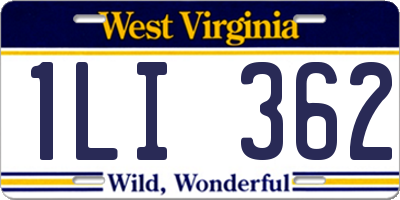 WV license plate 1LI362