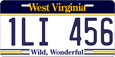 WV license plate 1LI456