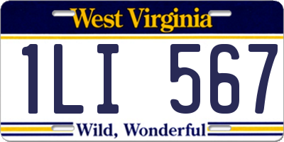 WV license plate 1LI567