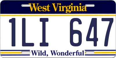 WV license plate 1LI647