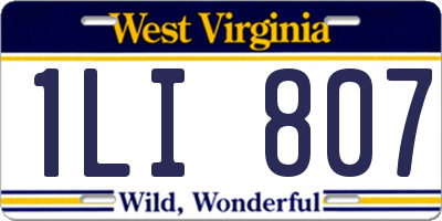 WV license plate 1LI807