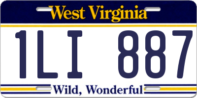 WV license plate 1LI887