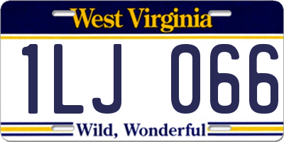 WV license plate 1LJ066