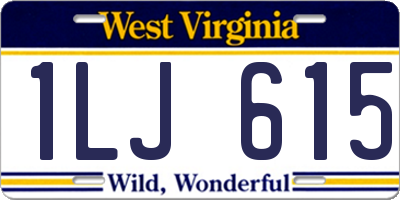 WV license plate 1LJ615