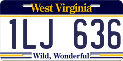 WV license plate 1LJ636