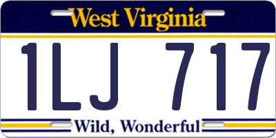 WV license plate 1LJ717