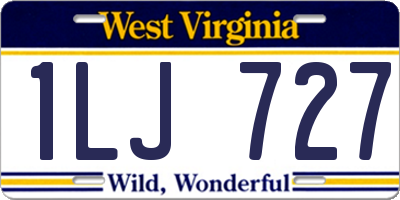 WV license plate 1LJ727