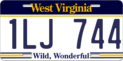 WV license plate 1LJ744