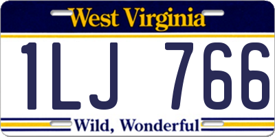 WV license plate 1LJ766