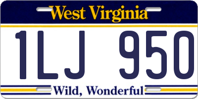WV license plate 1LJ950