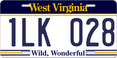 WV license plate 1LK028