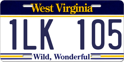 WV license plate 1LK105