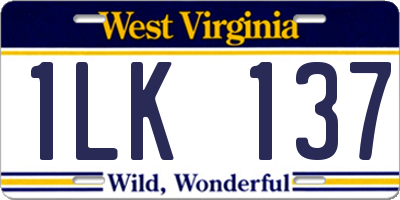 WV license plate 1LK137