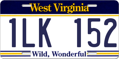 WV license plate 1LK152