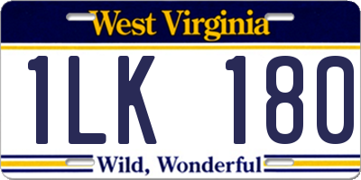 WV license plate 1LK180