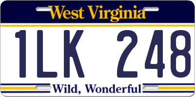 WV license plate 1LK248