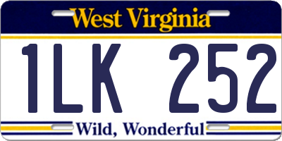 WV license plate 1LK252