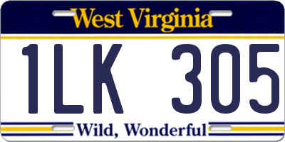 WV license plate 1LK305