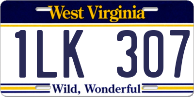 WV license plate 1LK307