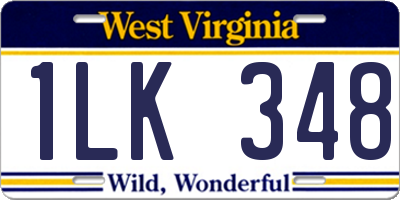 WV license plate 1LK348