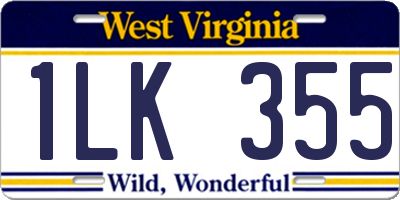 WV license plate 1LK355