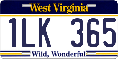 WV license plate 1LK365